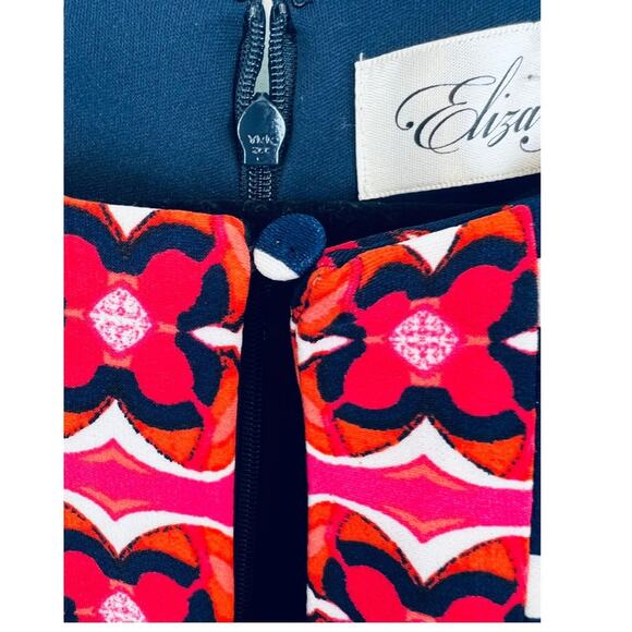 Eliza J Stripe Floral Shift Jersey Dress - Picture 7 of 9